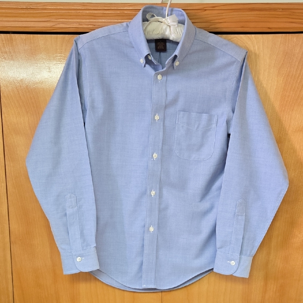 Brooks Brothers Boys Blue pima cotton chambray Button-Down Shirt size 12